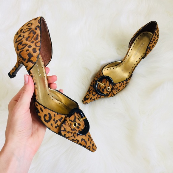 BCBGirls Shoes - BCBGirls Cheetah Pointed Toe Buckle High Heels | 6